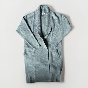 Gap Sweater Womens XS Gray Wool Alpaca Open Front Shawl Cardigan Cozy Knit Y2K